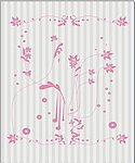 心情涂鸦 粉色花 线条花纹 木纹
