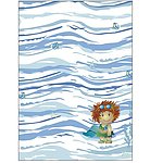 海濶天空 大海 人 小花 海贝 贝壳 卡通