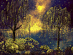 油画 垂柳