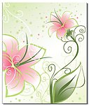 欣然陶醉 花 粉色花 线条花纹 叶子 红花绿叶 圆
