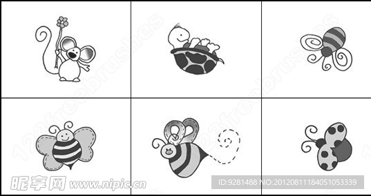 蜜蜂黄蜂老鼠乌龟笔刷