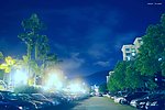 城市建筑与夜空