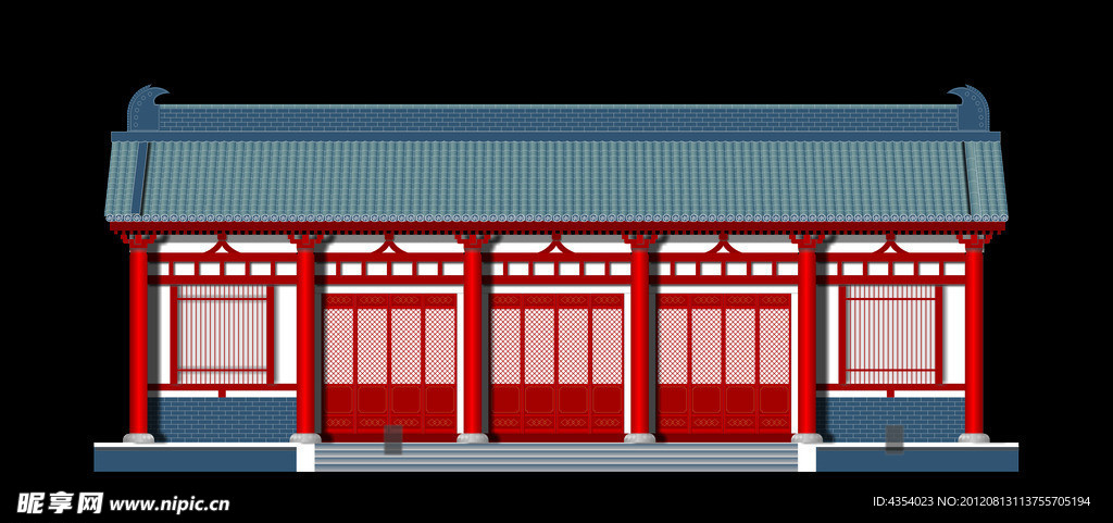 仿古建筑立面效果图