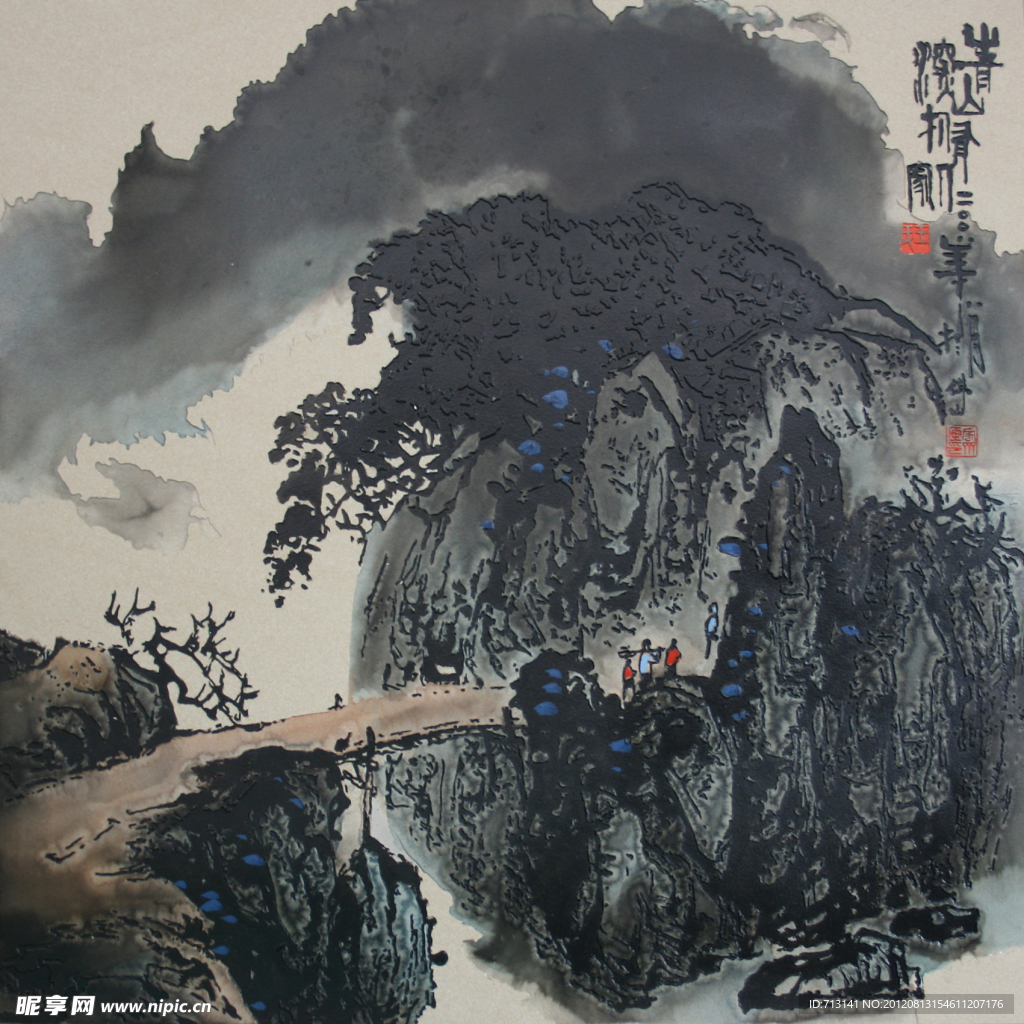 山水画瓷砖