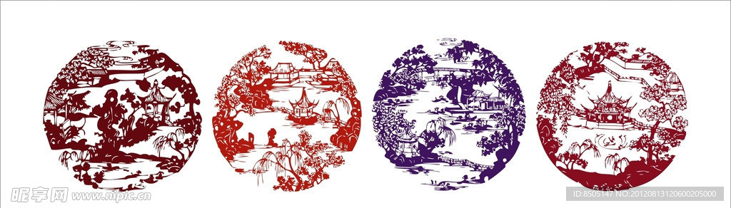 古典矢量景观