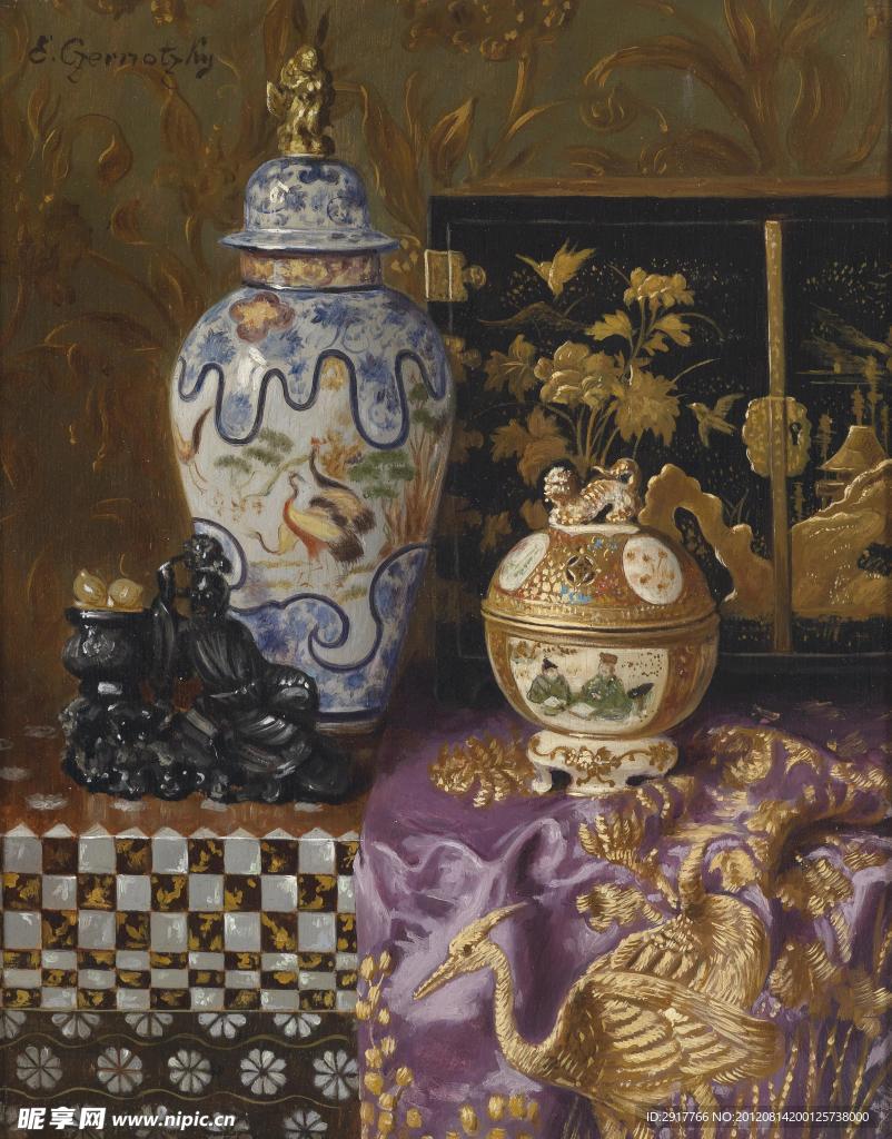 19世纪静物油画
