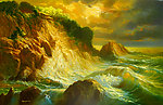 油画 海岸海浪