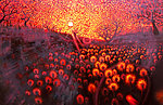 油画 金色蒲公英