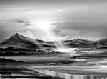山水黑白画