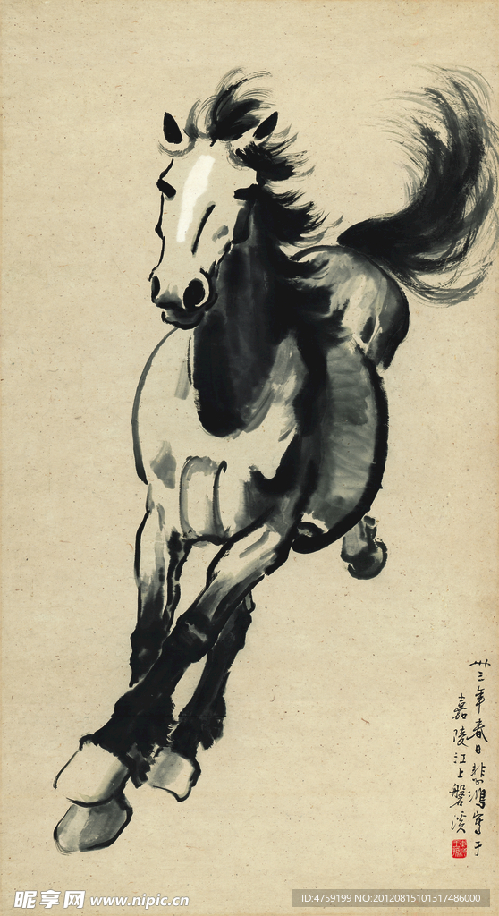 骏马 油画