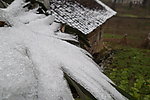 积雪 棕叶房顶