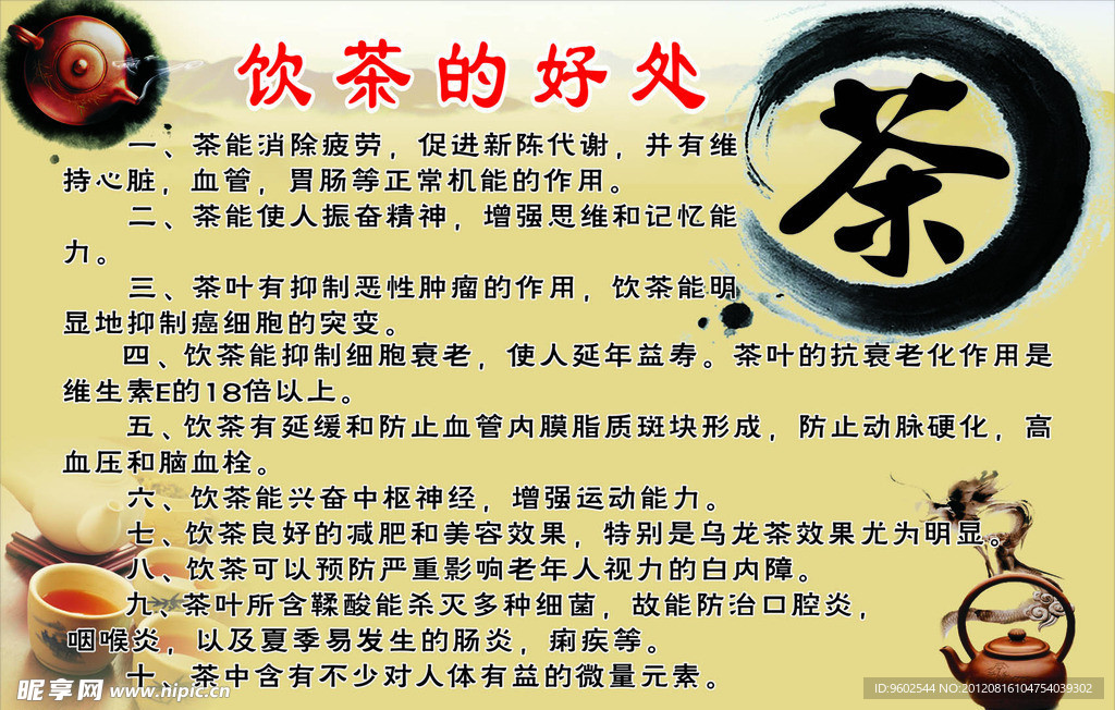 饮茶的好处展板