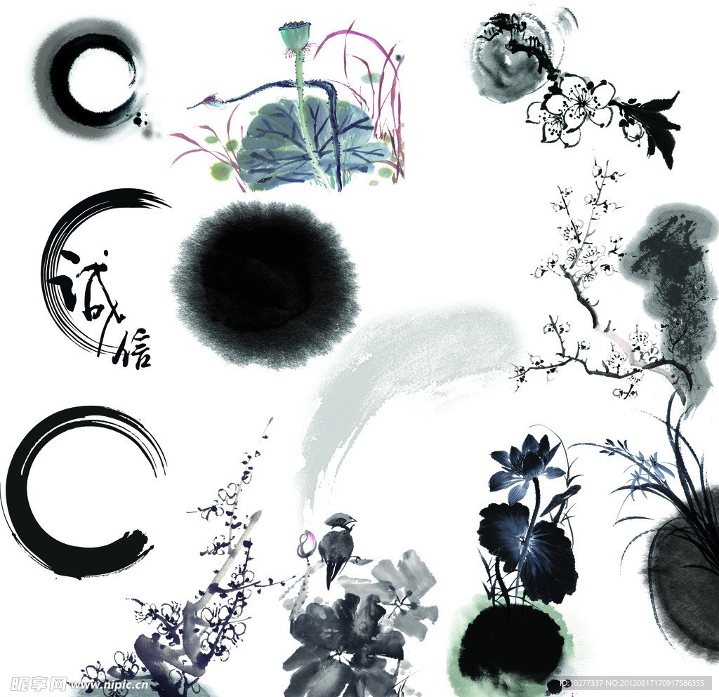 笔触 水墨素材