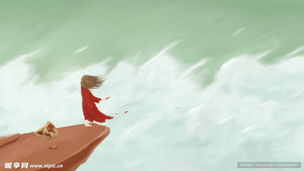 悬崖边的少女