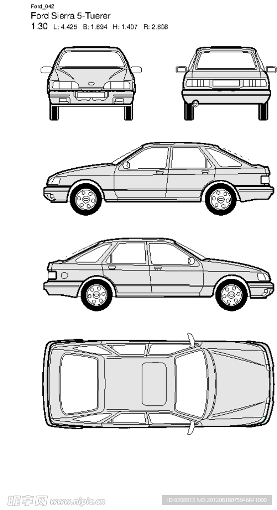 福特汽车线框图