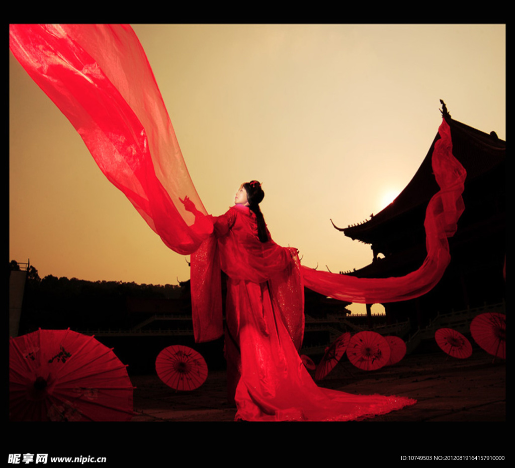 红衣 古代美女