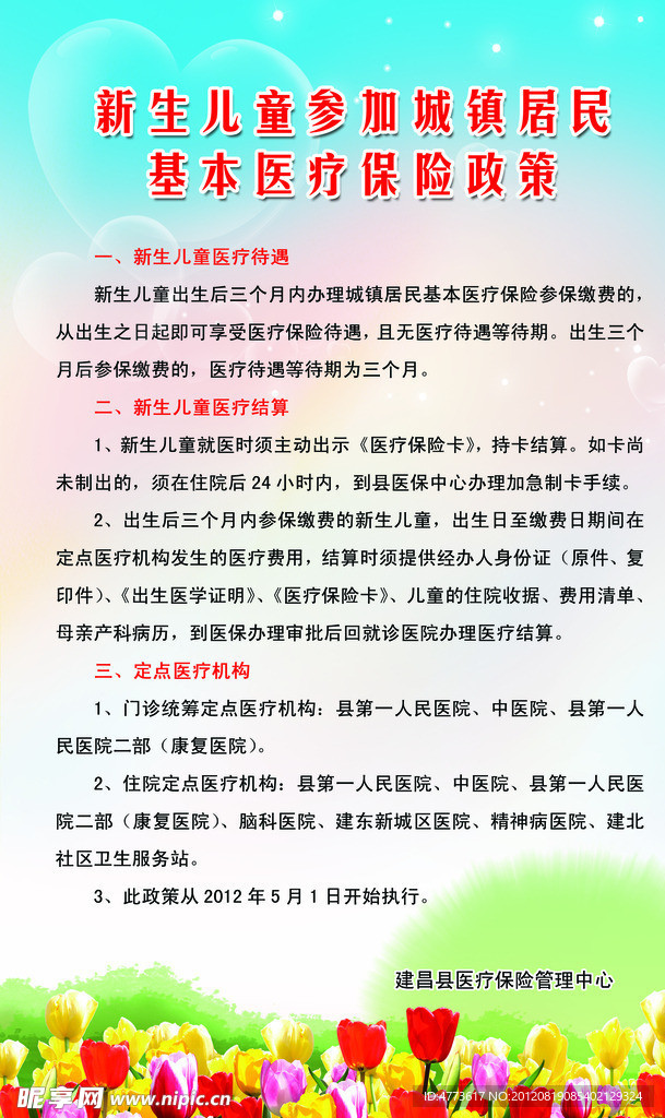 新生儿医保展板