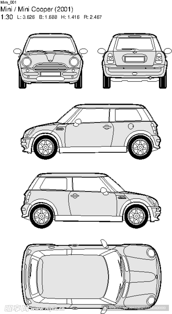 MINI汽车线框图