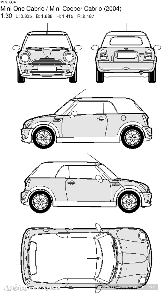 MINI汽车线框图