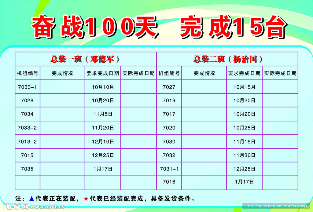企业工程表展板