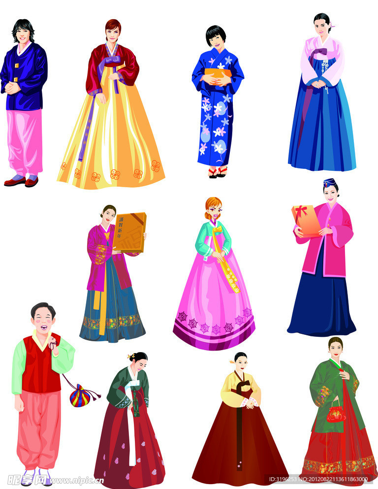 韩服卡通美女