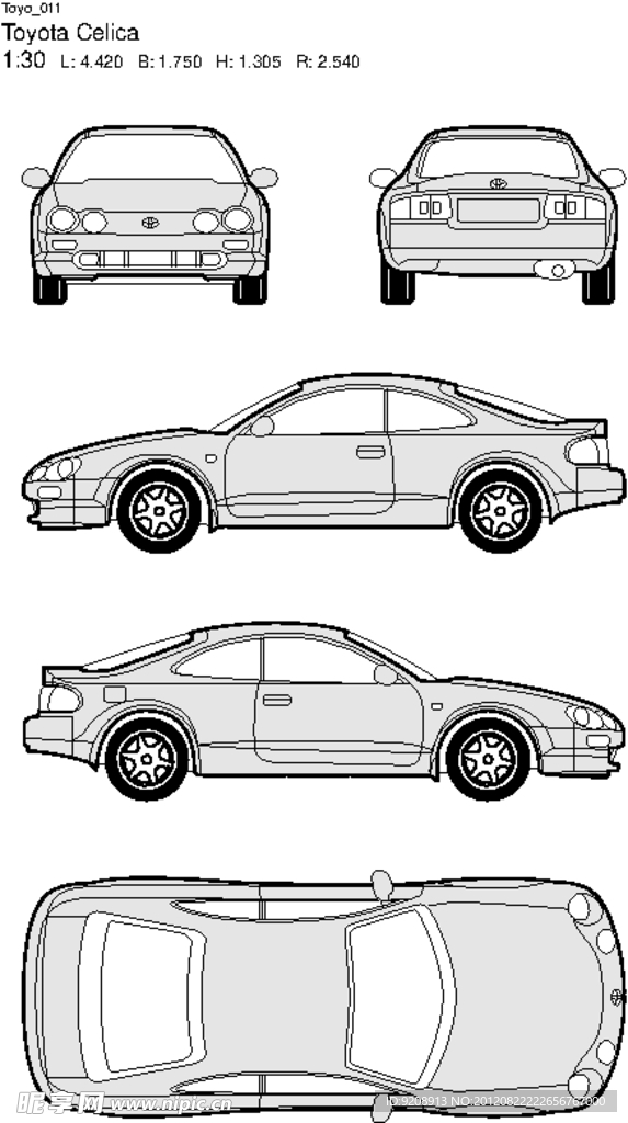 丰田汽车线框图