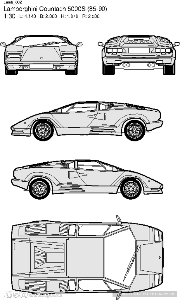 兰博基尼线框图