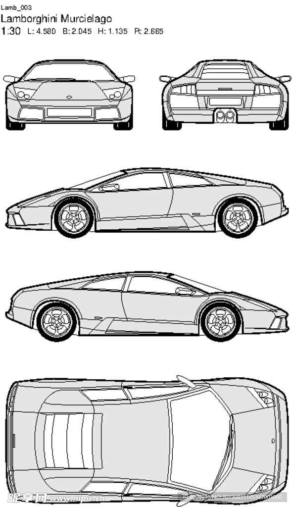 兰博基尼线框图