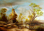 油画 中世纪风景