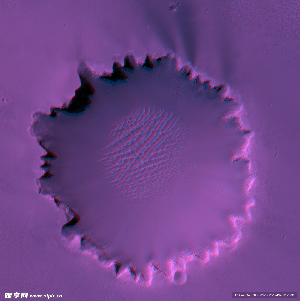 火星表面火山口