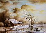 油画 冬景