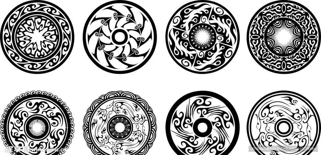 矢量 圆纹 图案