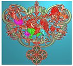 精雕图 龙凤麒麟挂件 jdp