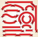 红色彩带 彩纸