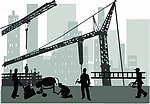 建筑工人维修工人剪影