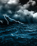 暴风雨 乌云 海浪