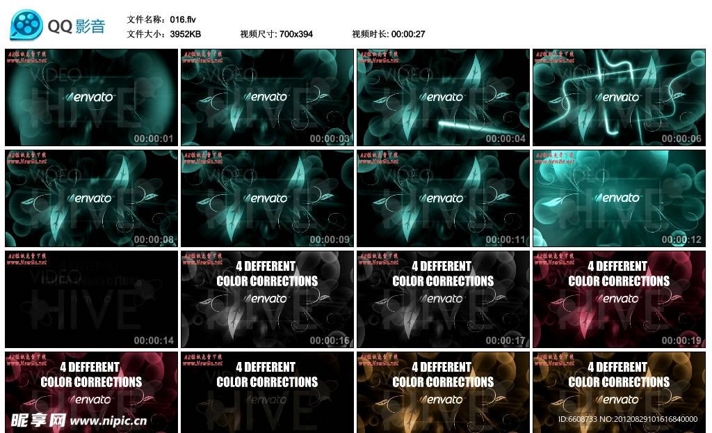 多彩花纹AE模版