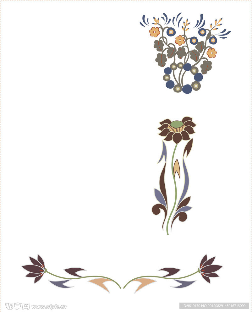 矢量花边 藤蔓边框