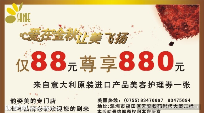 美容优惠卡