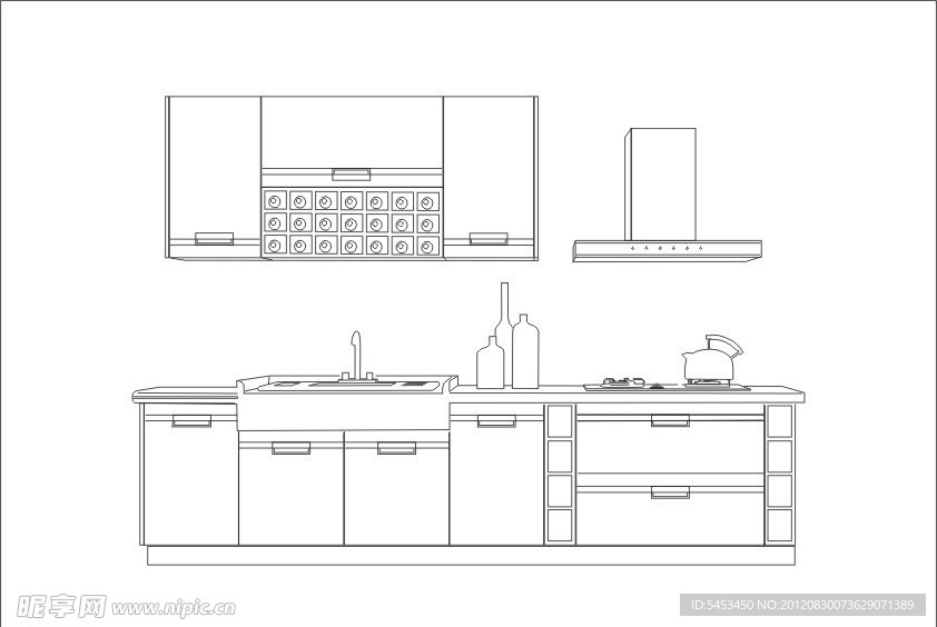 橱柜线框图2