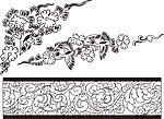 华丽矢量花朵 复古飘逸花纹边框