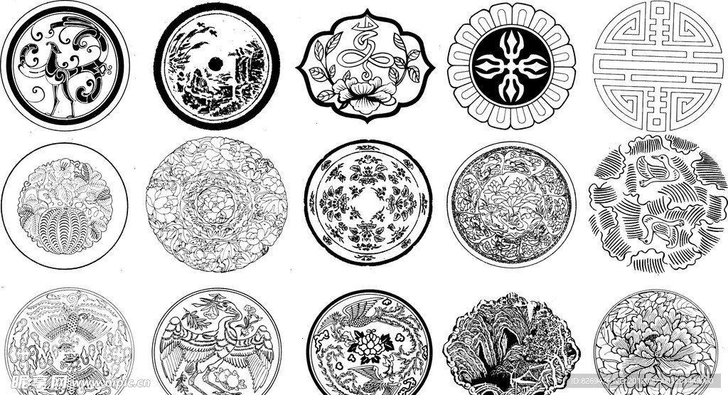 矢量 圆纹 图案