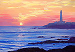 油画 海岸灯塔