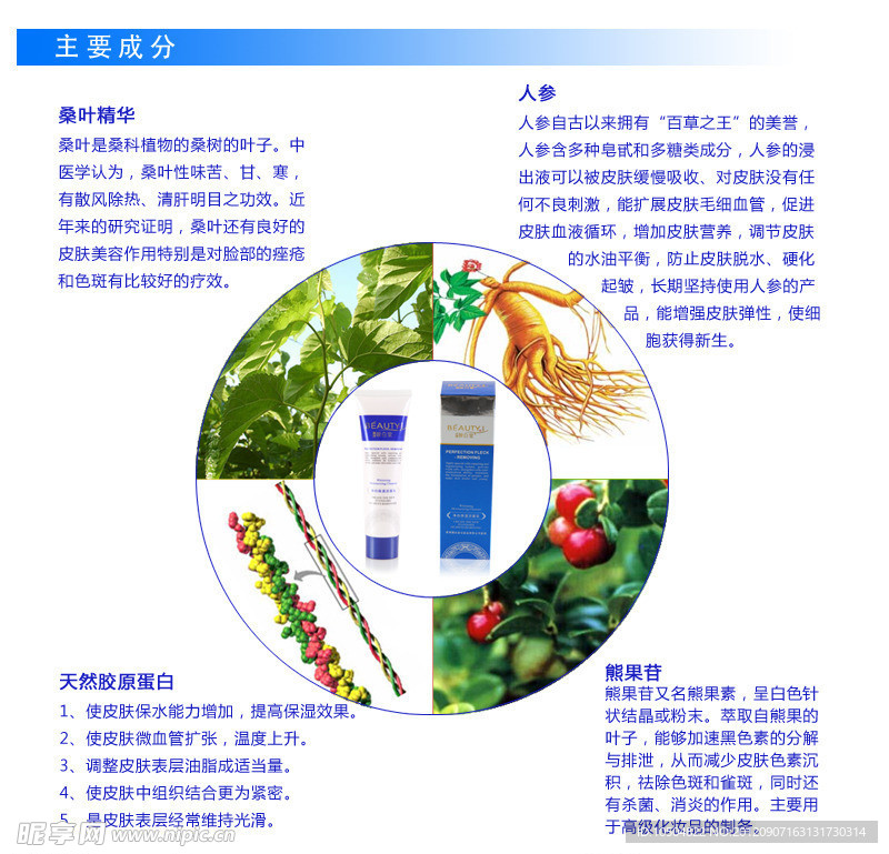 淘宝化妆品主要成分模板