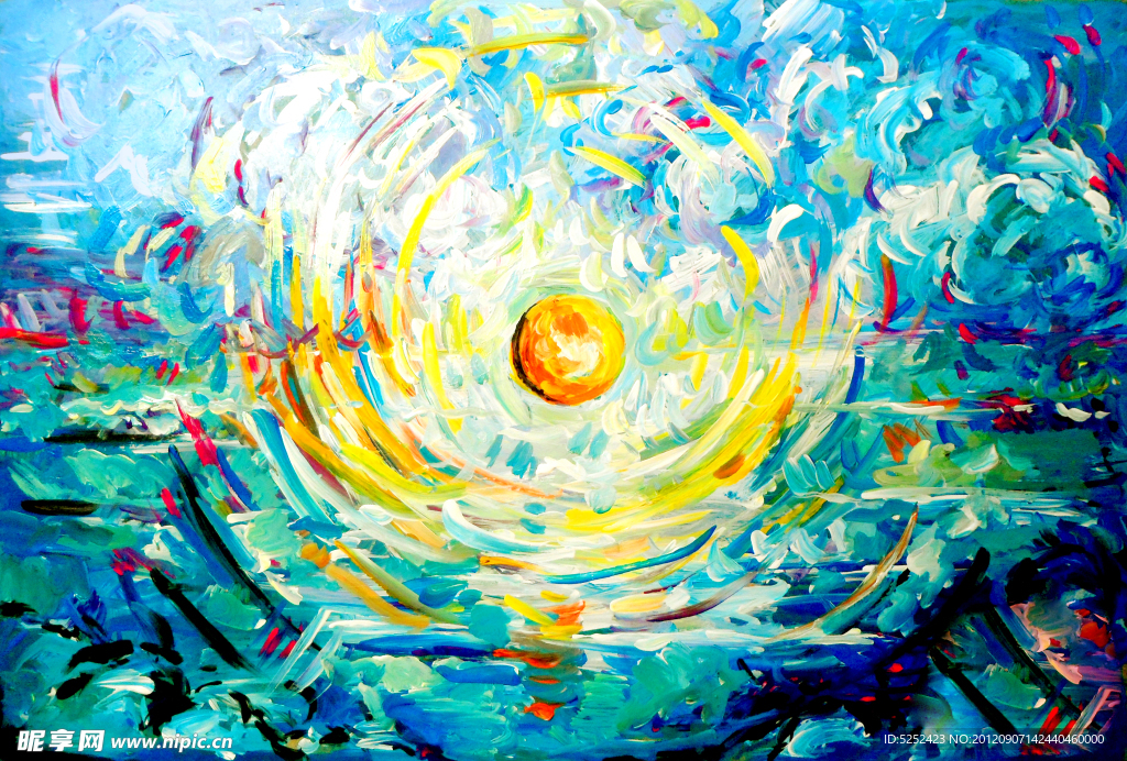 油画 明亮的太阳
