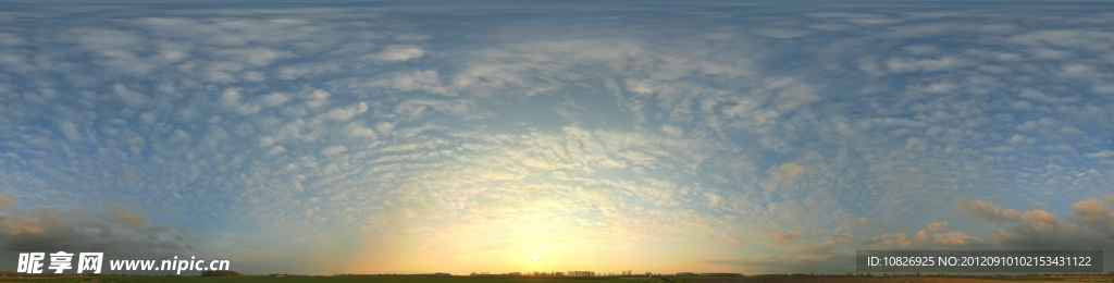 日出360度环境全景天空