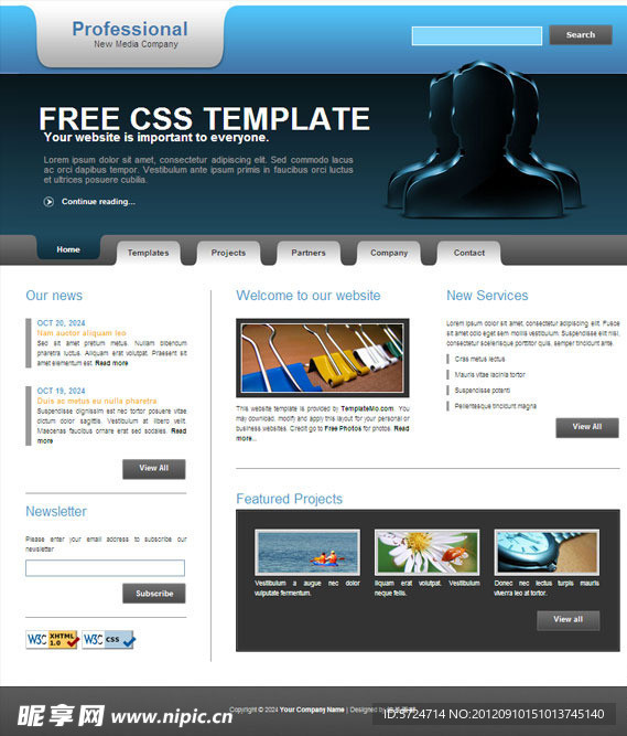 新媒体公司CSS网页模板