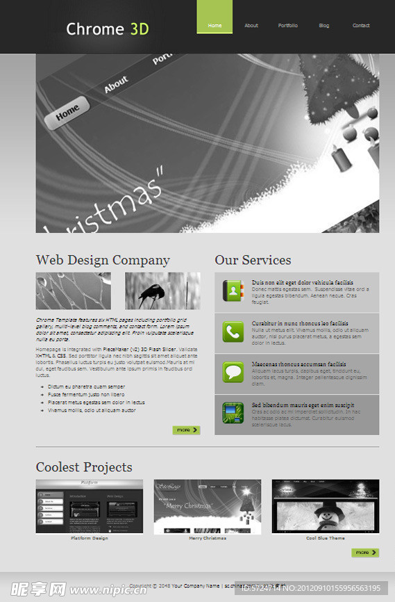 3D设计企业CSS网页模板