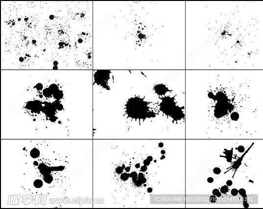 墨点飞溅PS笔刷墨点笔刷