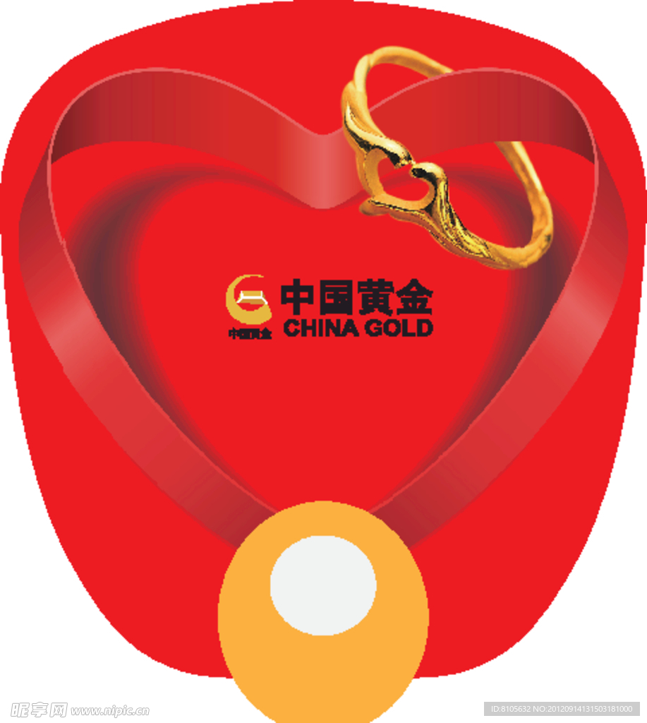 中国黄金黄金戒指爱情扇